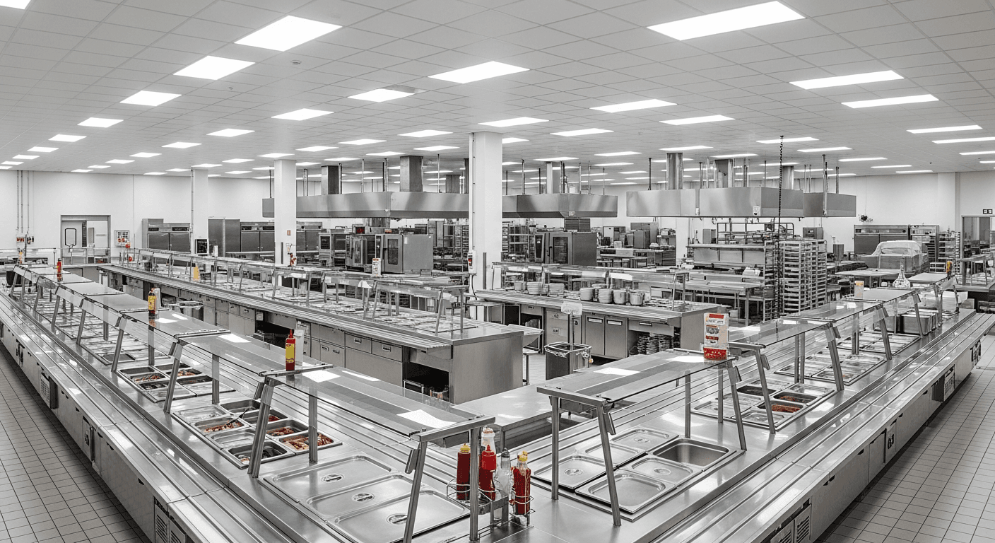 Industrial Cafeteria Serving Line