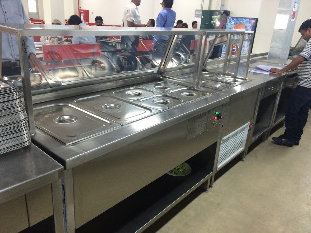 Cutlery Counter with tray slider - Moon Steel Fabricators